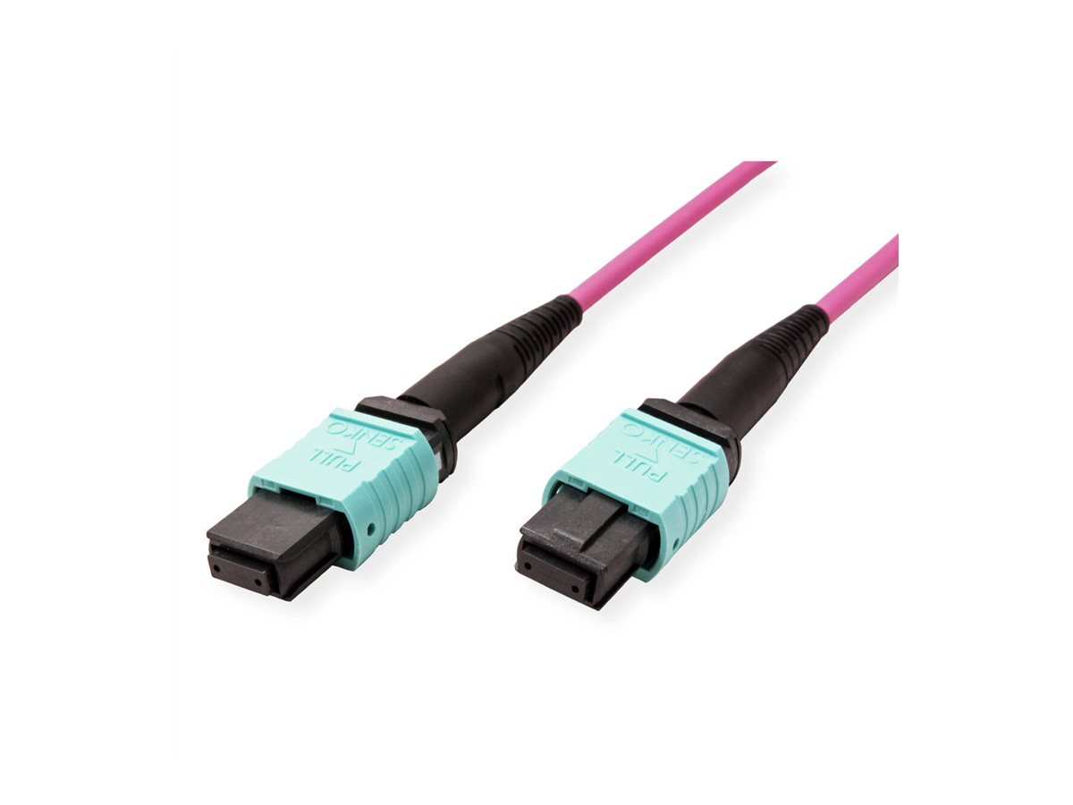 VALUE MPO-Trunk-Kabel 50/125µm OM4, MPO/MPO, TYPE A, violett, 15 m