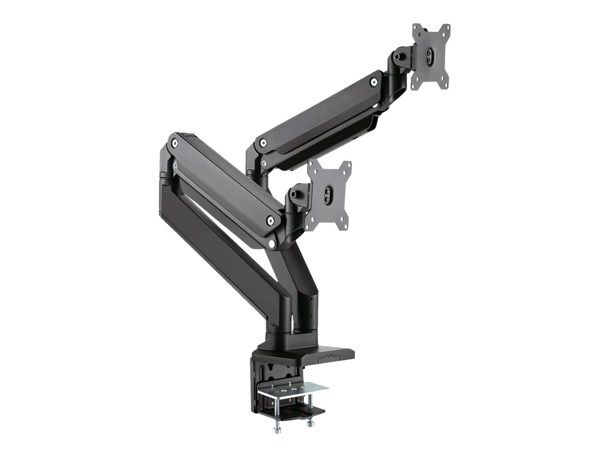 ROLINE LCD-Doppelarm, Tischmontage, Gasfeder, je 5 Gelenke, bis 35 Zoll, bis 2x 15 kg