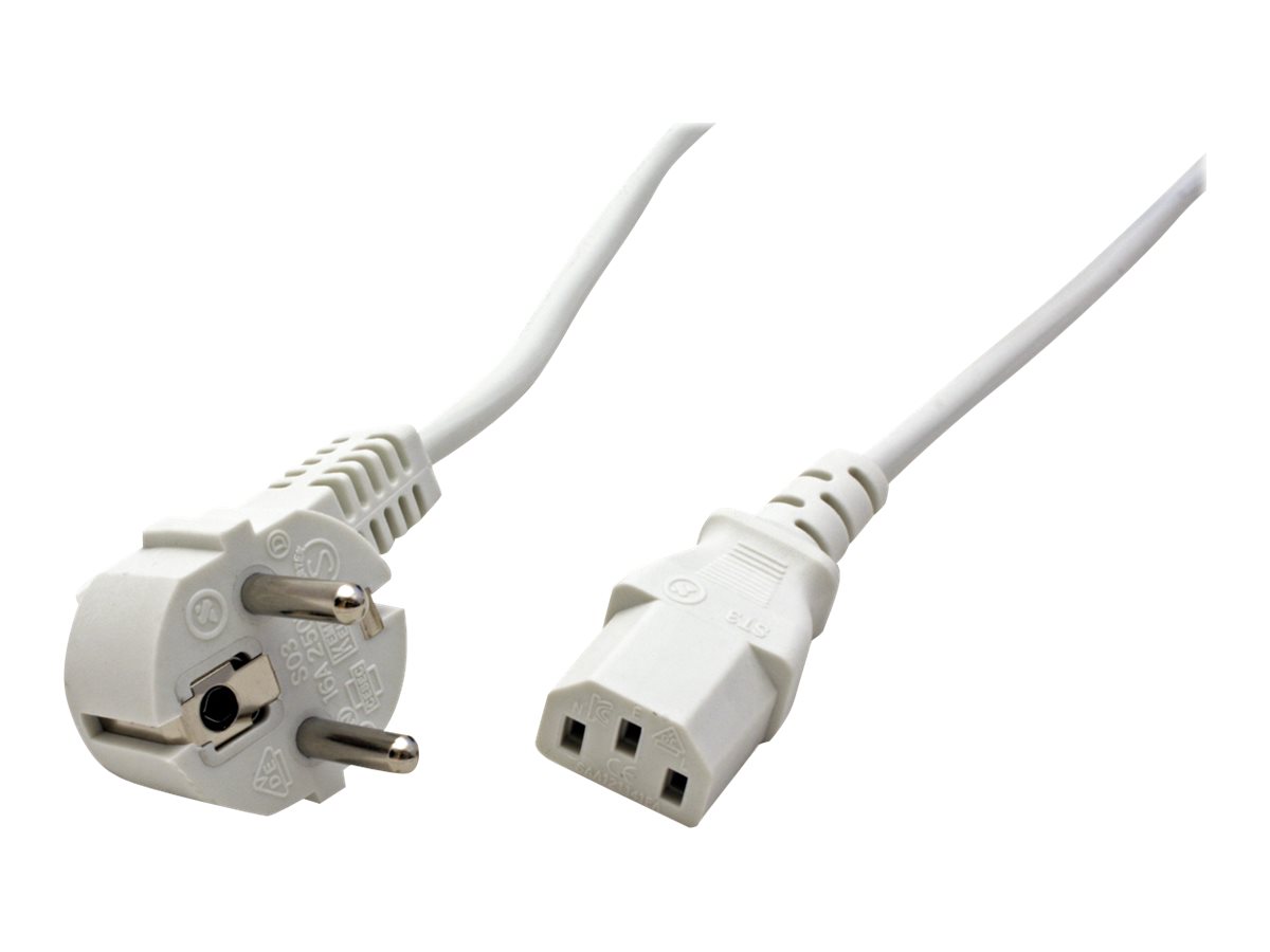 VALUE Netzkabel, gerade IEC-Buchse, weiß, 0,6 m