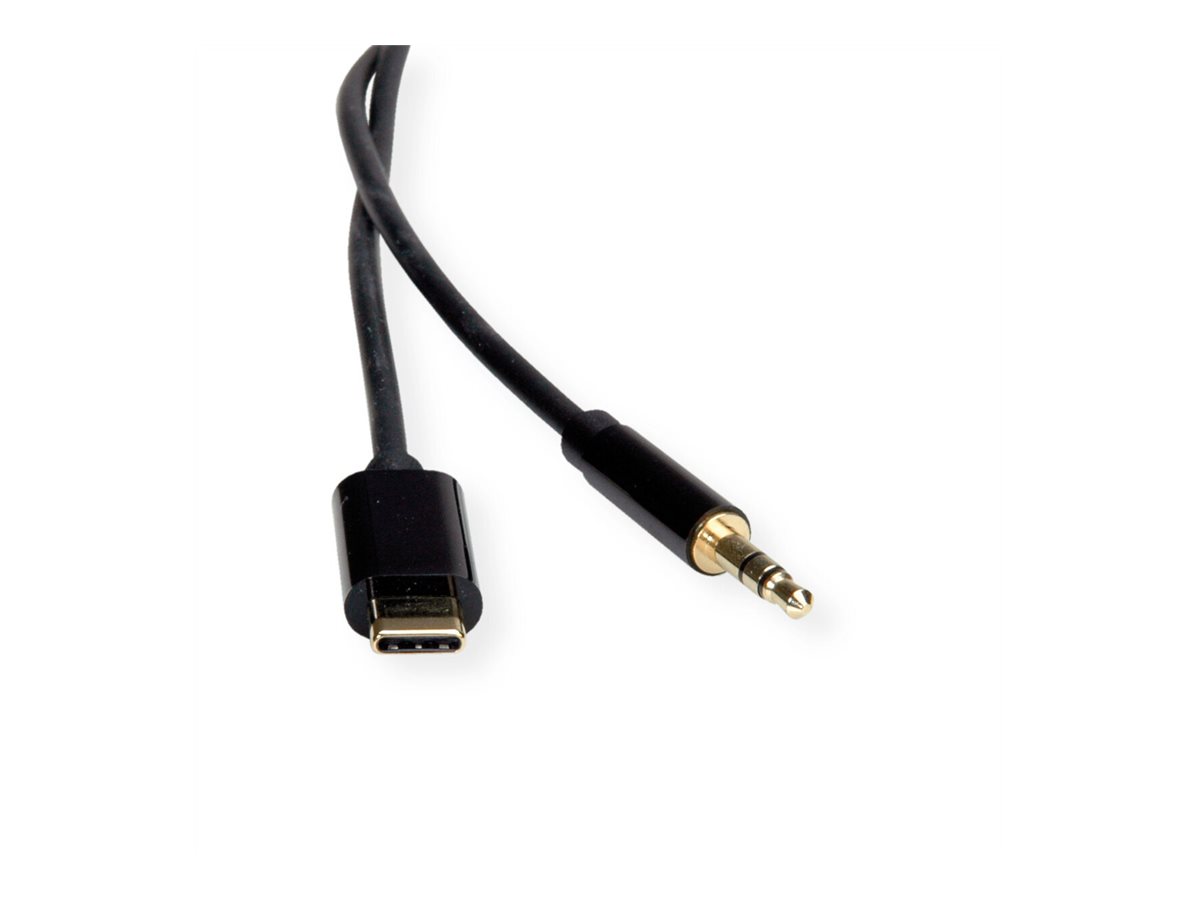 ROLINE Adapter Kabel USB Typ C - 3,5mm Audio, ST/ST, schwarz, 3 m
