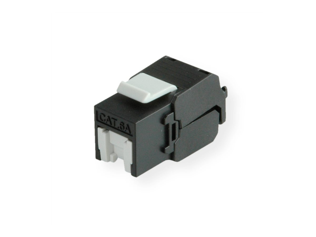 ROLINE Cat.6A (Class EA) Keystone, RJ-45, ungeschirmt, werkzeuglos, schwarz