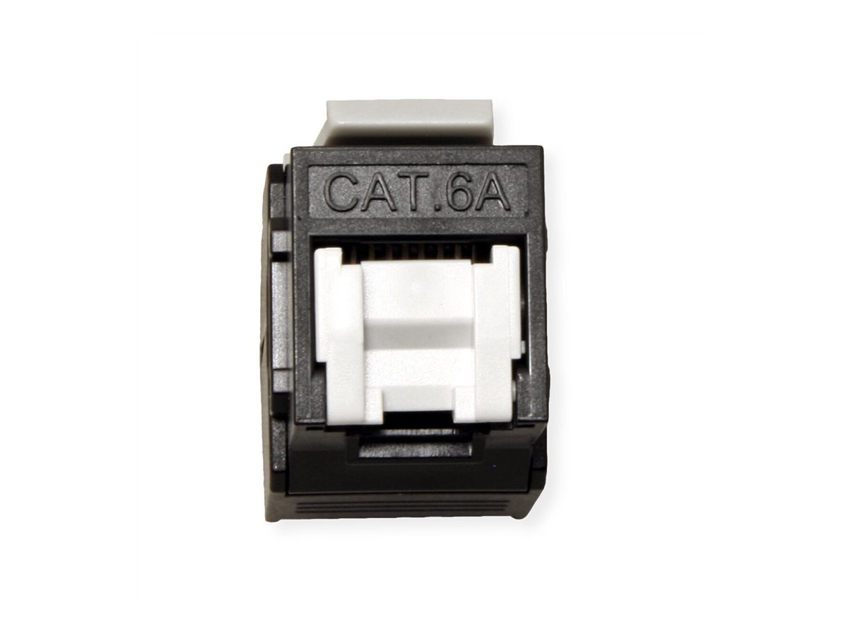 ROLINE Cat.6A (Class EA) Keystone, RJ-45, ungeschirmt, werkzeuglos, schwarz