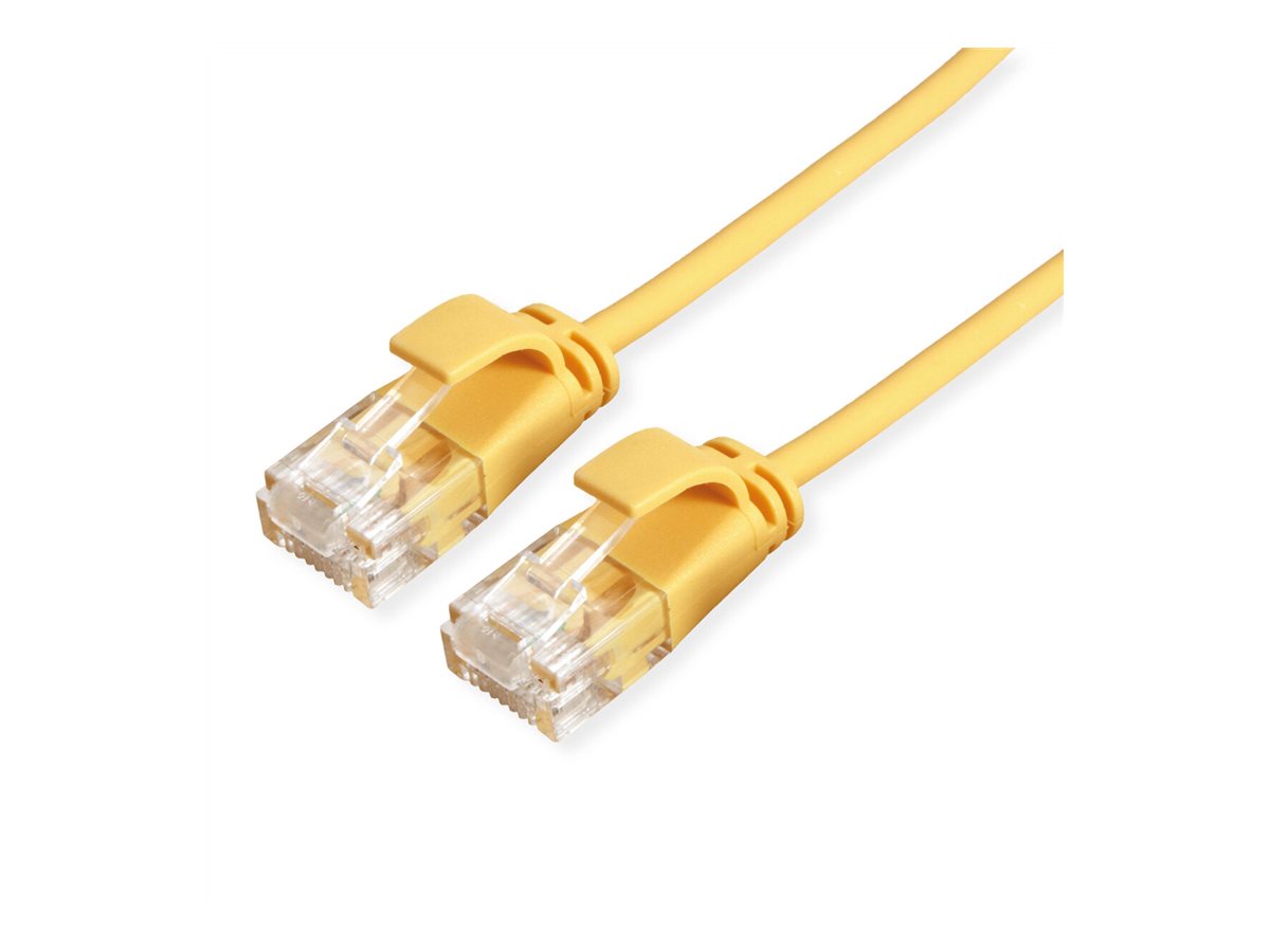 ROLINE UTP DataCenter Patchkabel Kat.6A (Class EA), LSOH, slim, gelb, 2 m