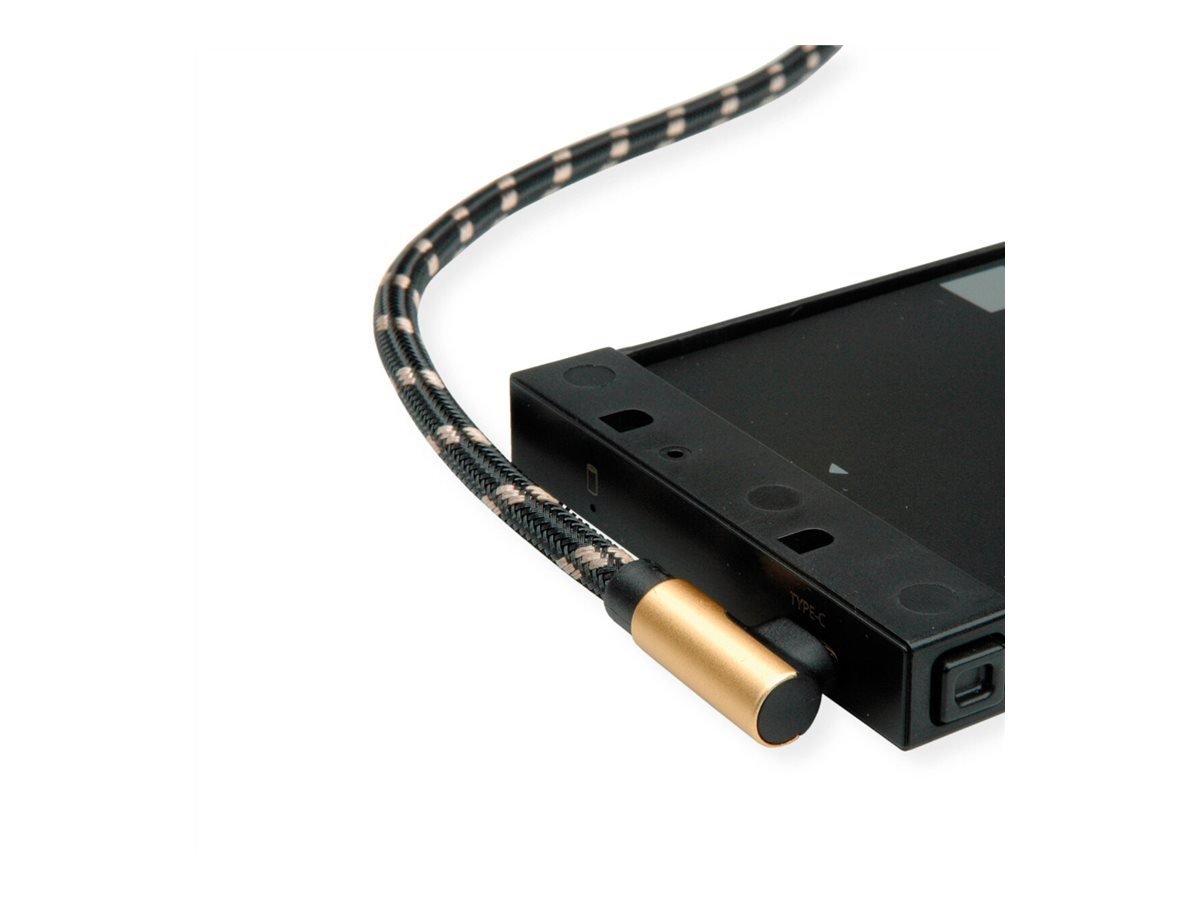 ROLINE GOLD USB 2.0 Kabel, USB A ST reversibel  - USB C ST gewinkelt, 1,8 m