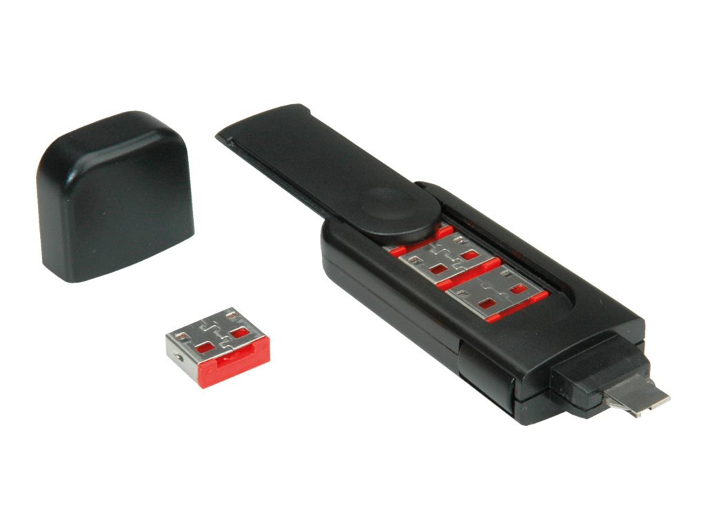 ROLINE USB Typ A Port Blocker, 4x Schloss und 1x Schlüssel