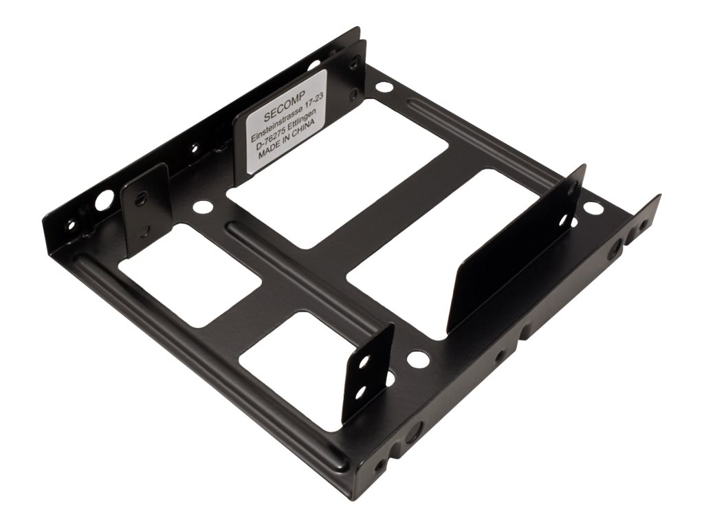 ROLINE Montageadapter, 3,5 Zoll Rahmen für 2x 2.5 HDD/SSD, Metall, schwarz