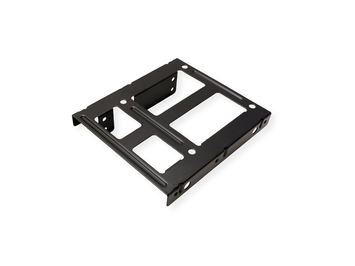 ROLINE Montageadapter, 3,5 Zoll Rahmen für 2x 2.5 HDD/SSD, Metall, schwarz