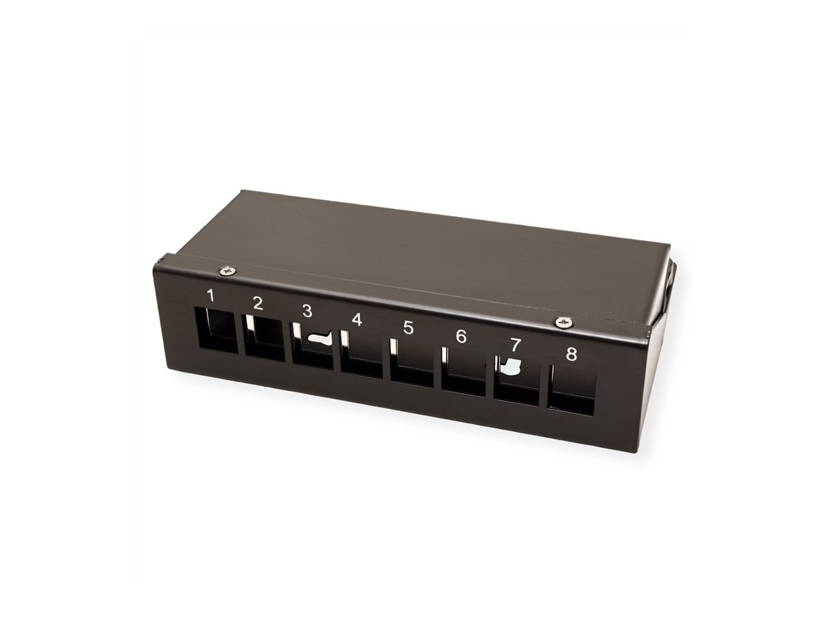VALUE Keystone-Modulträger, 8-Port, schwarz