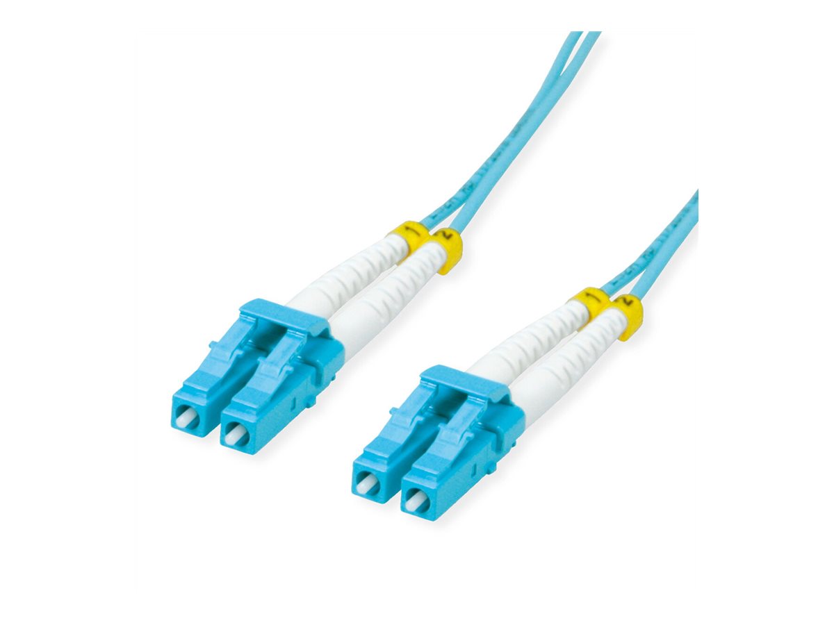 VALUE LWL-Kabel 50/125µm OM3, LC/LC, LSOH, Low-Loss, türkis, 2 m