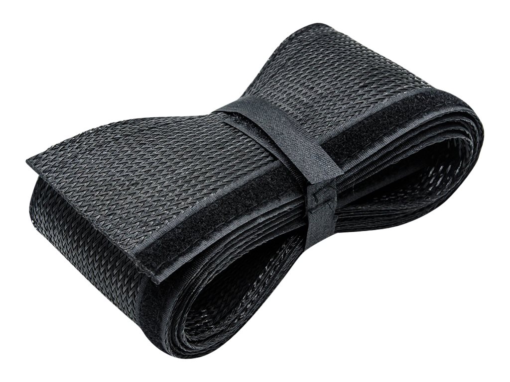 ROLINE PVC Gewebeschlauch für Kabelbündelung, mit Klettband, schwarz, 2,5 m