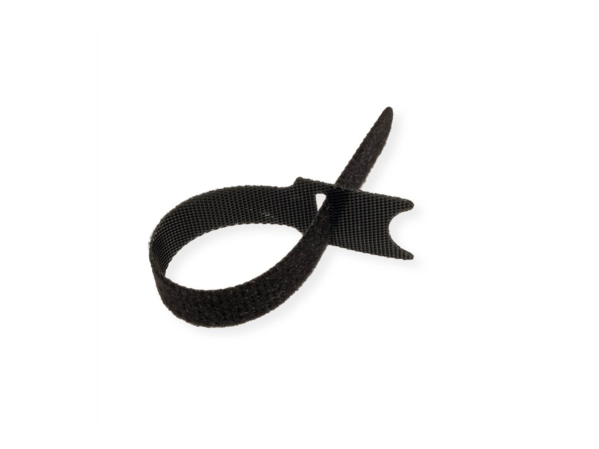 VALUE Klettbänder mit Lasche, 20Stk., schwarz, 15 cm