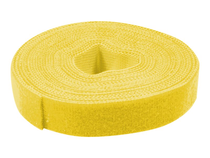 VALUE Klettband auf Rolle, 10mm, gelb, 25 m
