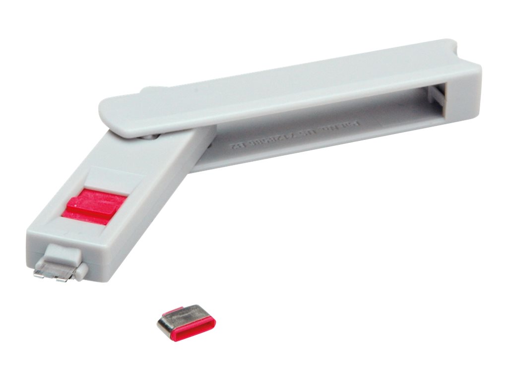 ROLINE USB Typ C Port Blocker, 1x Schloss und 1x Schlüssel