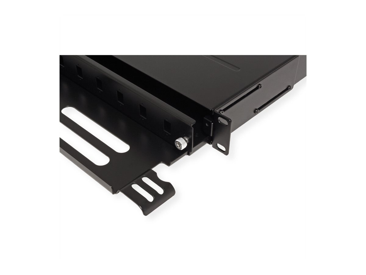 ROLINE 19''-LWL-Gehäuse leer, 1 HE, 12x SC-Simplex oder LC-Duplex, schwarz