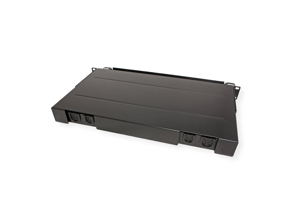 ROLINE 19''-LWL-Gehäuse leer, 1 HE, 12x SC-Simplex oder LC-Duplex, schwarz