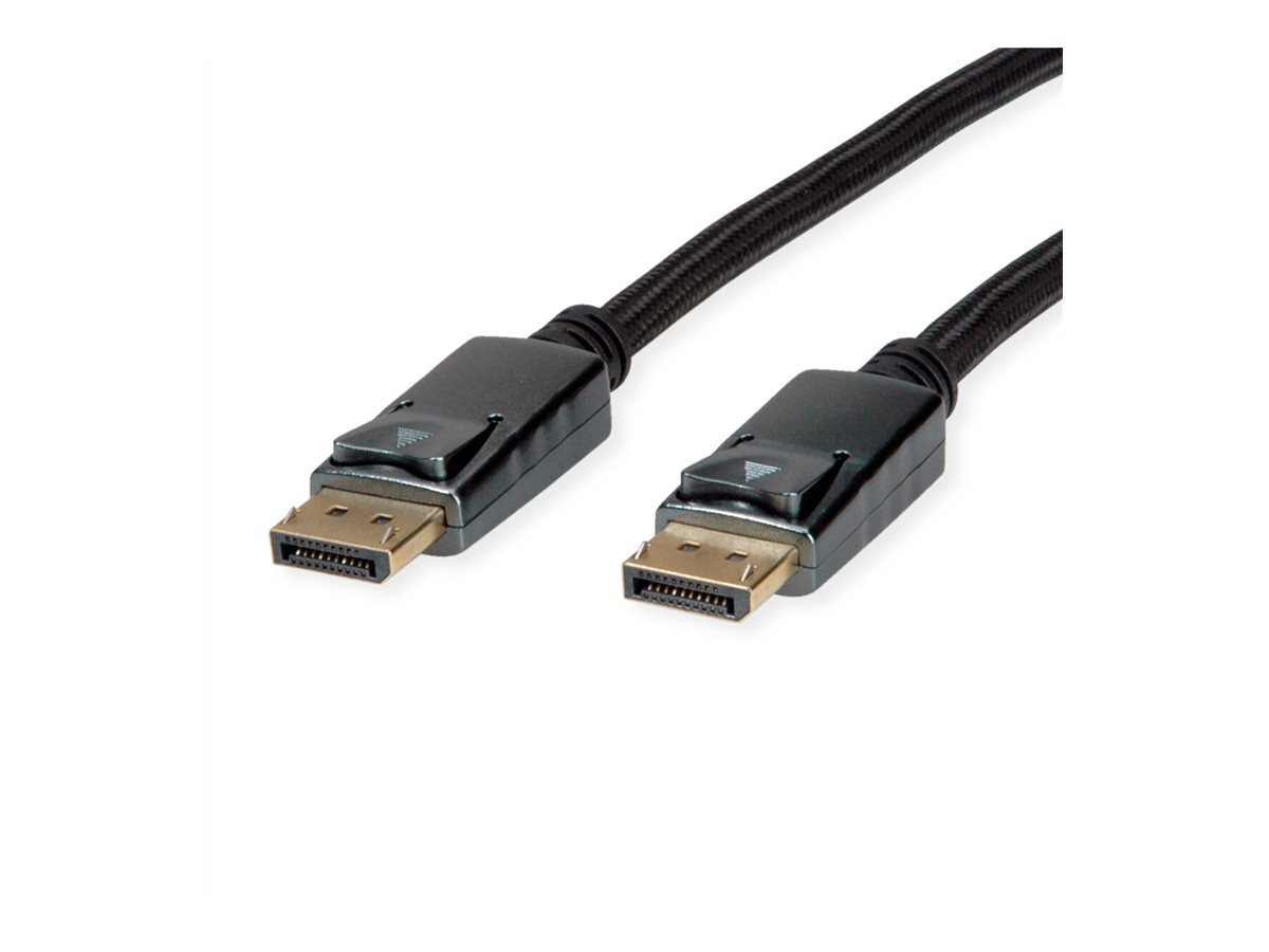 ROLINE DisplayPort Kabel, v1.4, DP ST - ST, schwarz / silber, 1 m