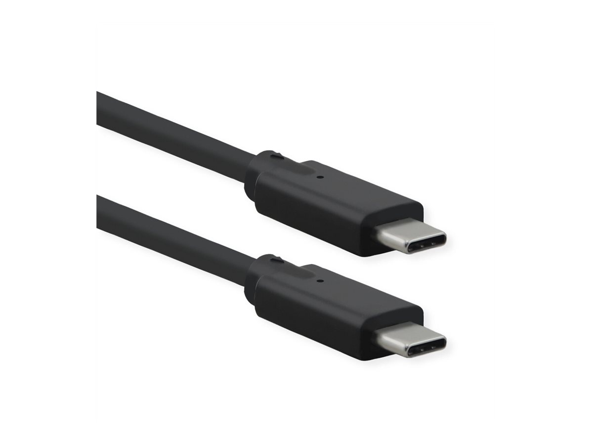 ROLINE USB 3.2 Gen 2x2 Kabel, USB C-C, ST/ST, 4K UHD-1, 20Gbit/s, Emark, 100W, schwarz, 0,5 m
