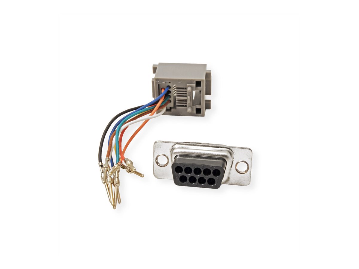 ROLINE DB9 Stecker-RJ45 Buchse 8P/8C 8Ltg., silberfarben