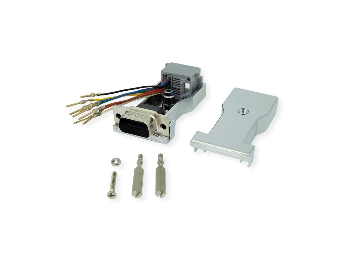ROLINE DB9 Stecker-RJ45 Buchse 8P/8C 8Ltg., silberfarben