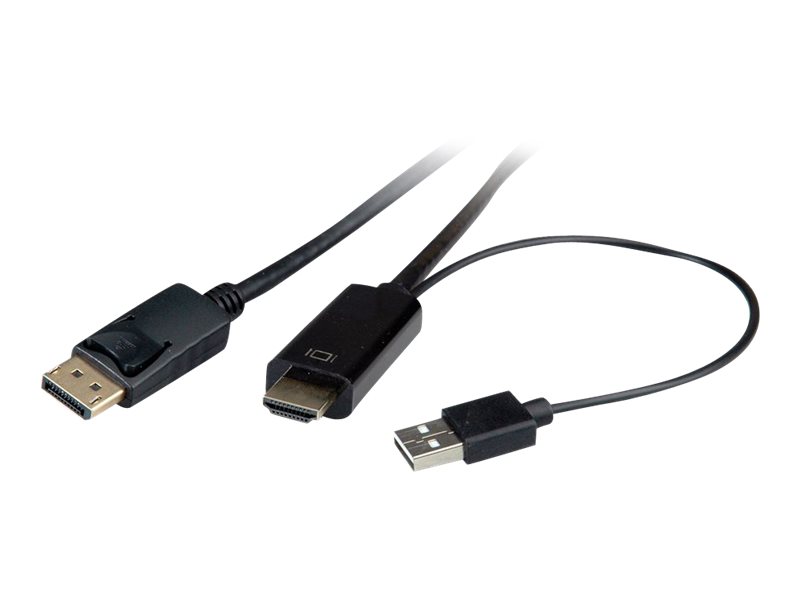 ROLINE HDMI-Kabel UltraHDTV - DisplayPort, ST/ST, schwarz, 1 m
