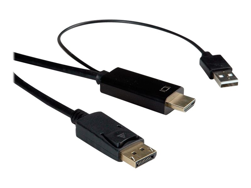 ROLINE HDMI-Kabel UltraHDTV - DisplayPort, ST/ST, schwarz, 1 m