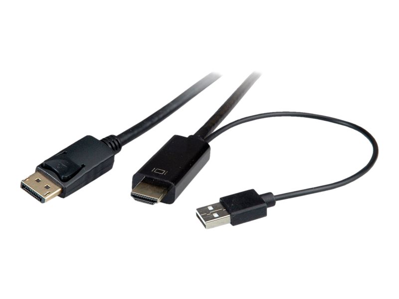 ROLINE HDMI-Kabel UltraHDTV - DisplayPort, ST/ST, schwarz, 2 m