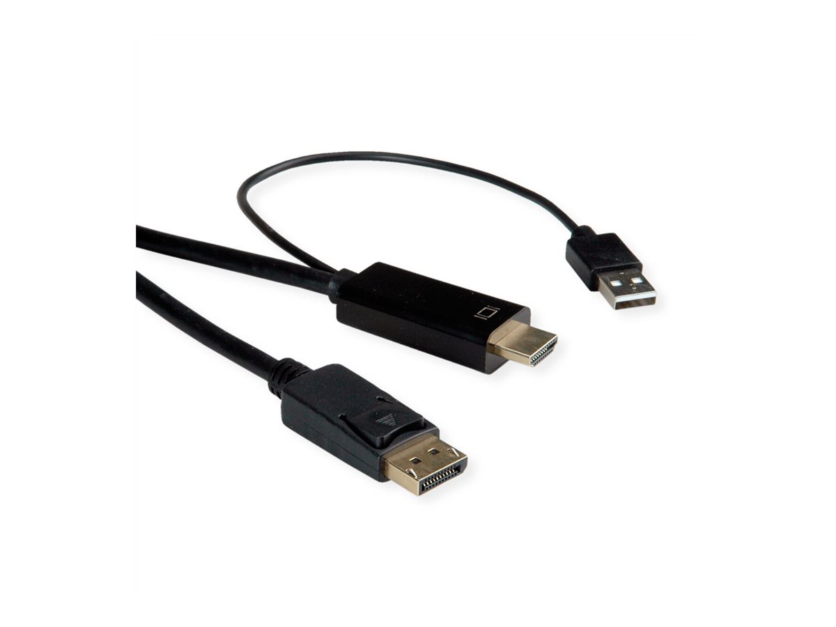 ROLINE HDMI-Kabel UltraHDTV - DisplayPort, ST/ST, schwarz, 3 m