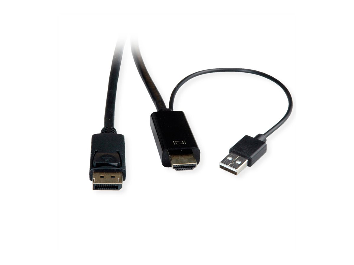 ROLINE HDMI-Kabel UltraHDTV - DisplayPort, ST/ST, schwarz, 3 m