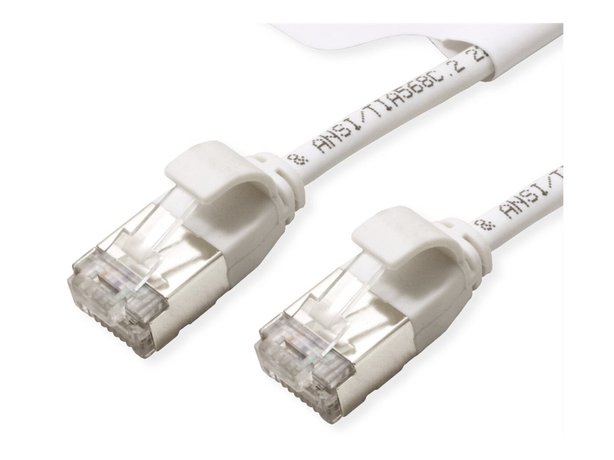 ROLINE GREEN U/FTP Patchkabel Kat.6A (Class EA), LSOH, slim, weiß, 3 m