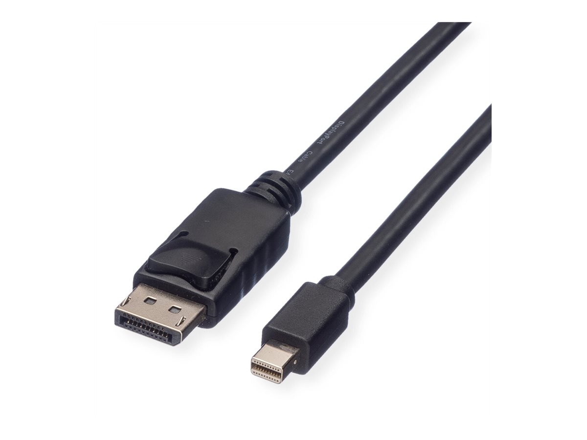 ROLINE GREEN DisplayPort Kabel, DP ST - Mini DP ST, TPE, schwarz, 3 m