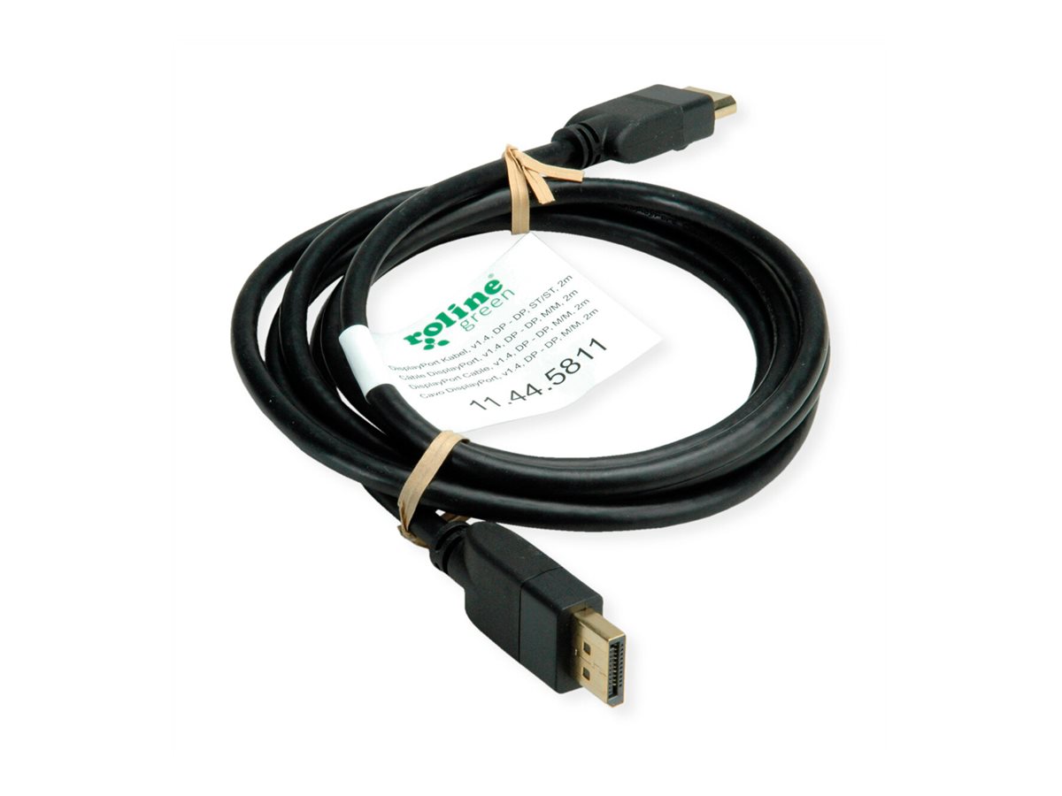 ROLINE GREEN DisplayPort Kabel, v1.4, DP ST - ST, schwarz, 2 m