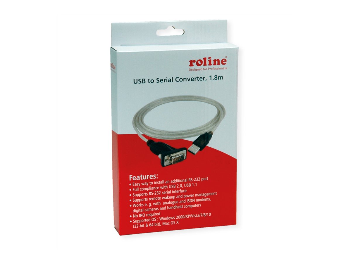 ROLINE Konverter-Kabel USB-seriell, 1,8 m