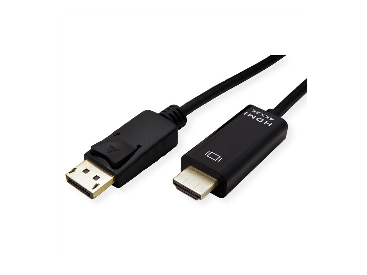 ROLINE DisplayPort Kabel DP - UHDTV, Slim, ST/ST, schwarz, 1 m