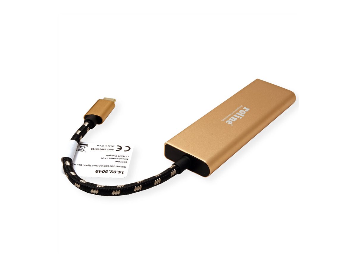 ROLINE GOLD USB 3.2 Gen 1 Hub, 4fach, Typ C Anschlusskabel