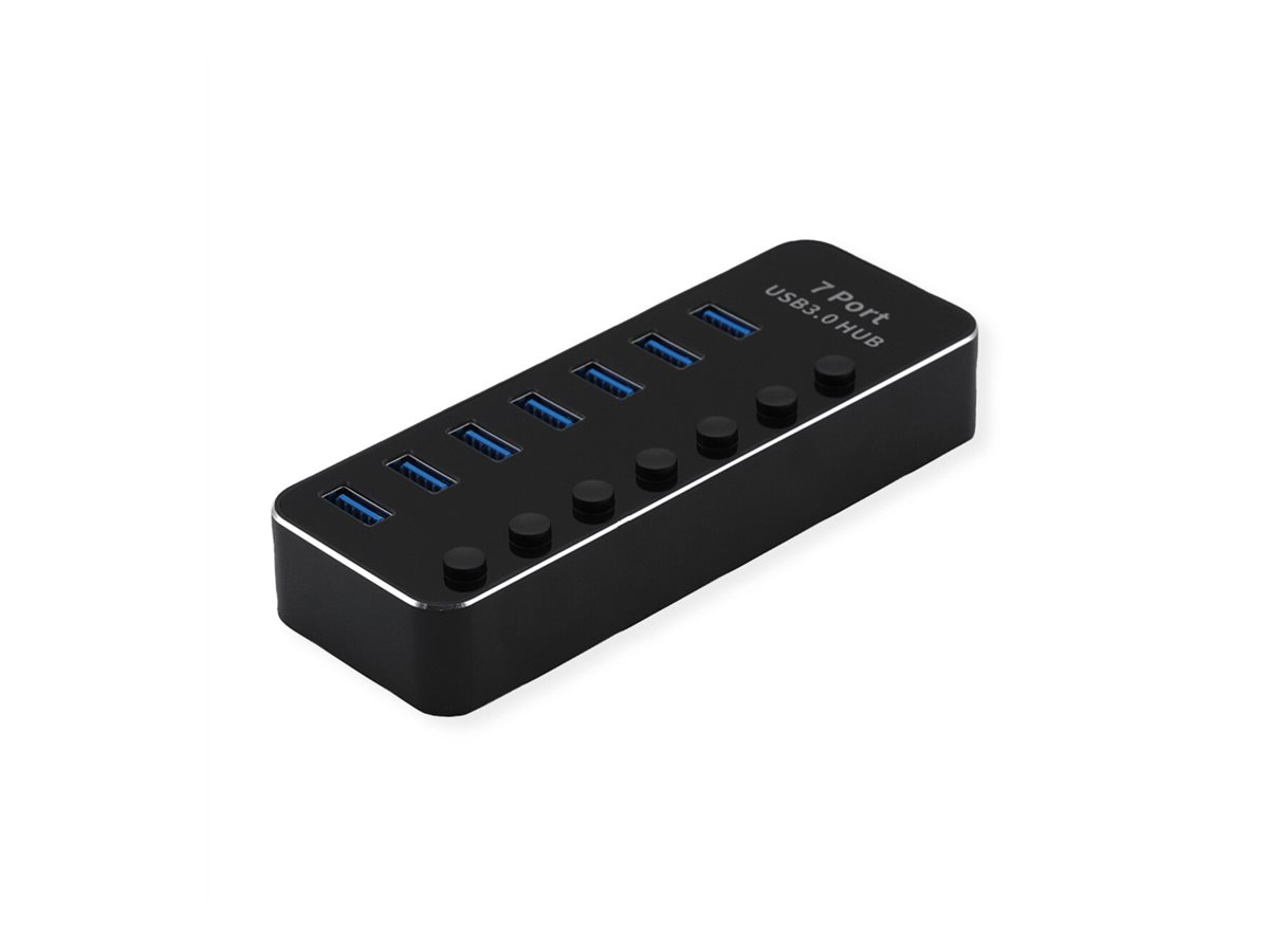 ROLINE USB 3.2 Gen 1 Notebook Hub, 7 Ports, einzeln schaltbar