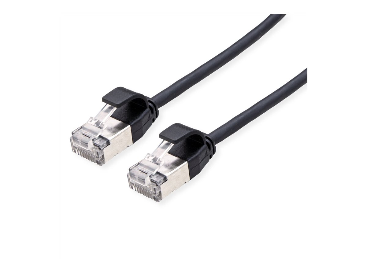 ROLINE U/FTP DataCenter Patchkabel Kat.6A (Class EA), LSOH, slim, schwarz, 1 m