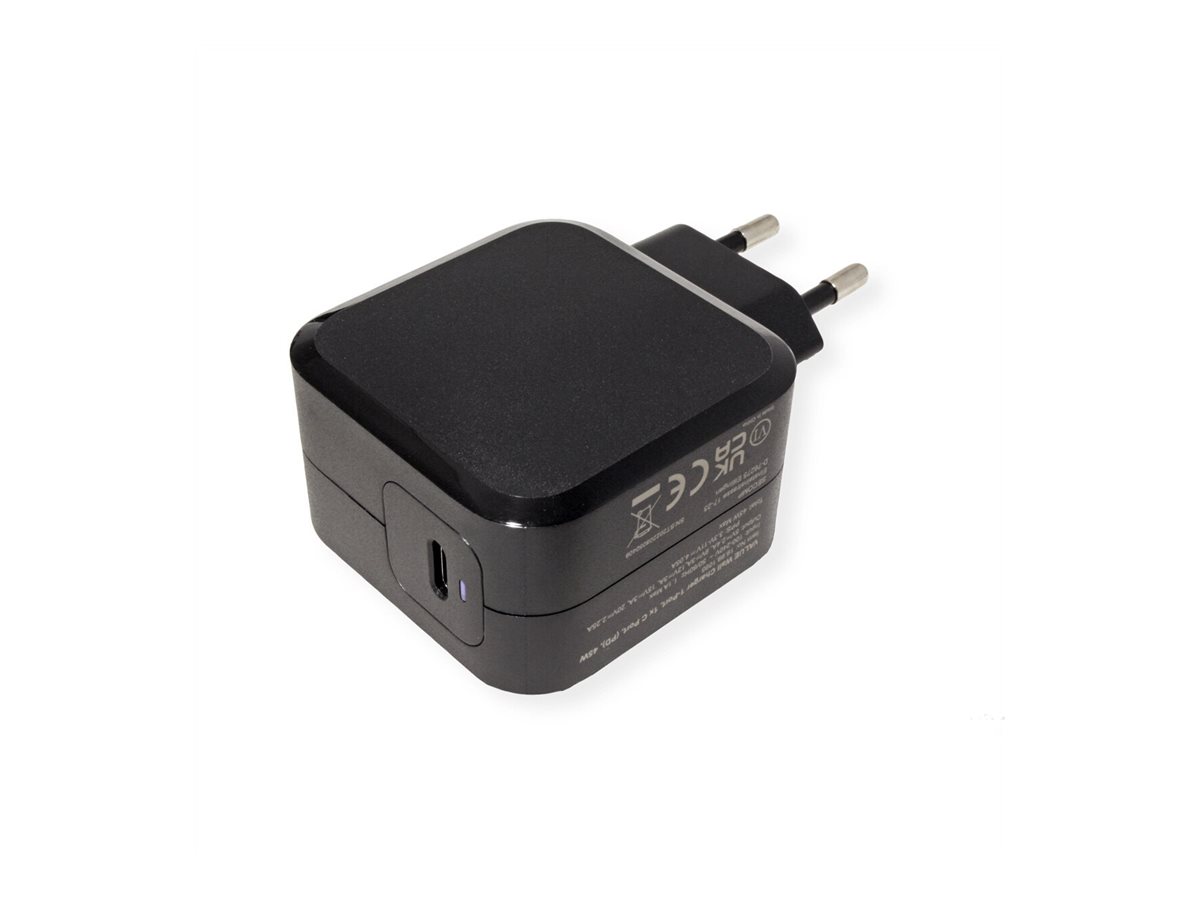 VALUE USB Charger mit Euro-Stecker, 1 Port (Typ-C PD), 45W