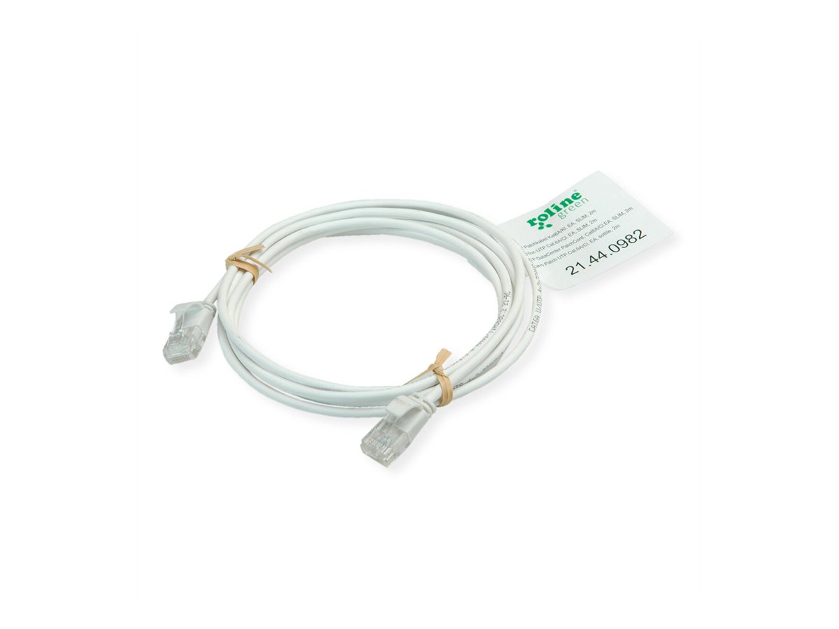 ROLINE GREEN UTP Patchkabel Cat.6A (Class EA), LSOH, slim, weiß, 5 m