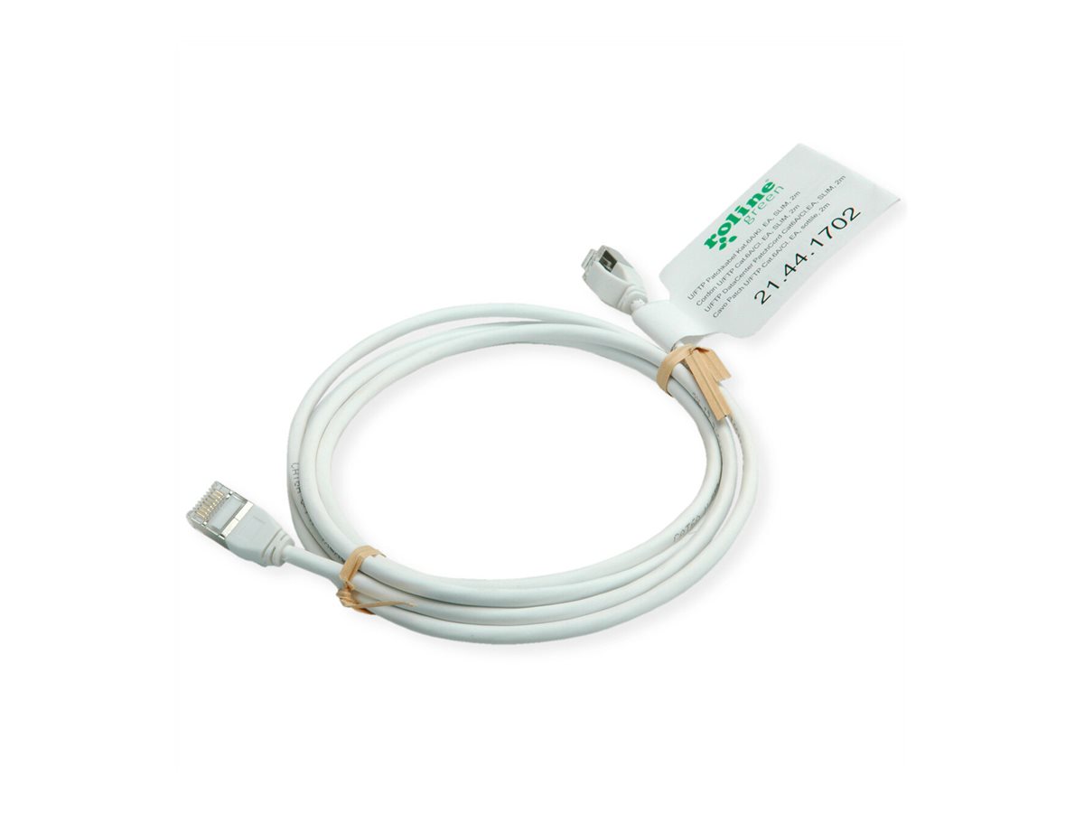 ROLINE GREEN U/FTP Patchkabel Cat.6A (Class EA), LSOH, slim, grau, 2 m