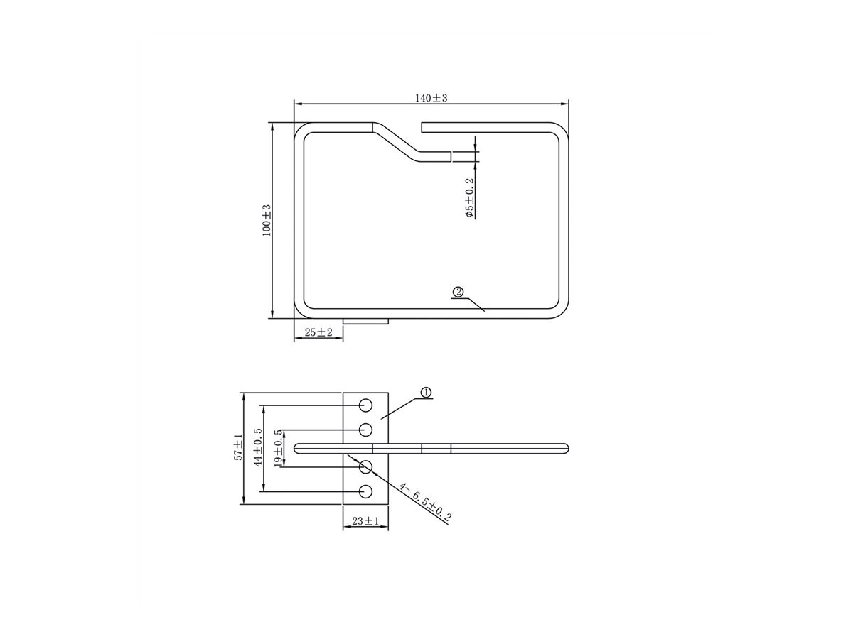 ROLINE Kabelöse, 140x100 mm, Metall, Kabeleinführung vorn