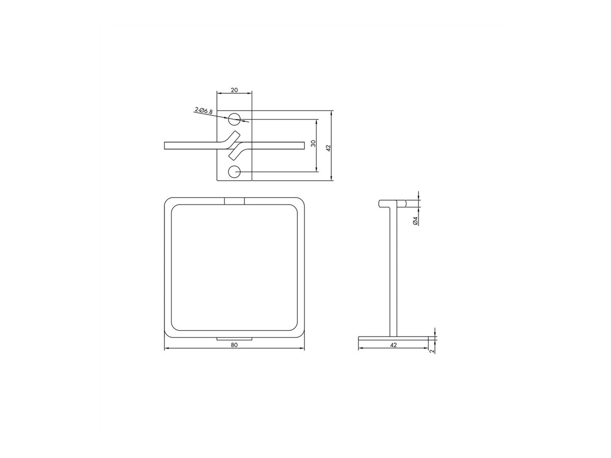 ROLINE Kabelöse, 80x80 mm, Metall, Kabeleinführung vorn