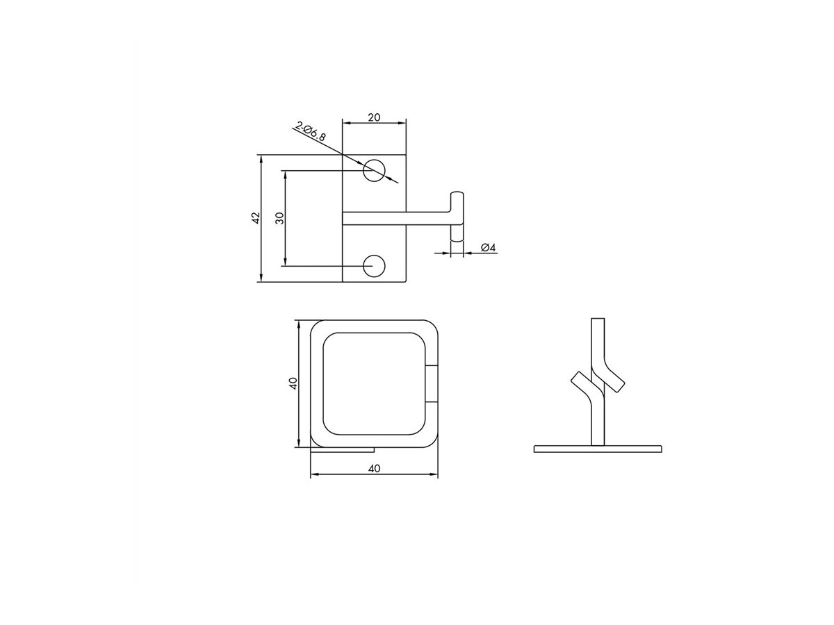 ROLINE Kabelöse, 40x40 mm, Metall, Kabeleinführung seitlich