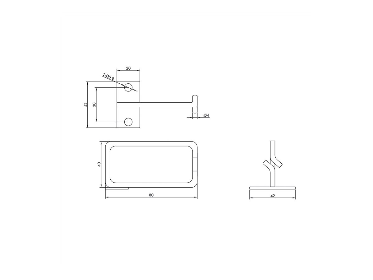ROLINE Kabelöse, 40x80 mm, Metall, Kabeleinführung seitlich
