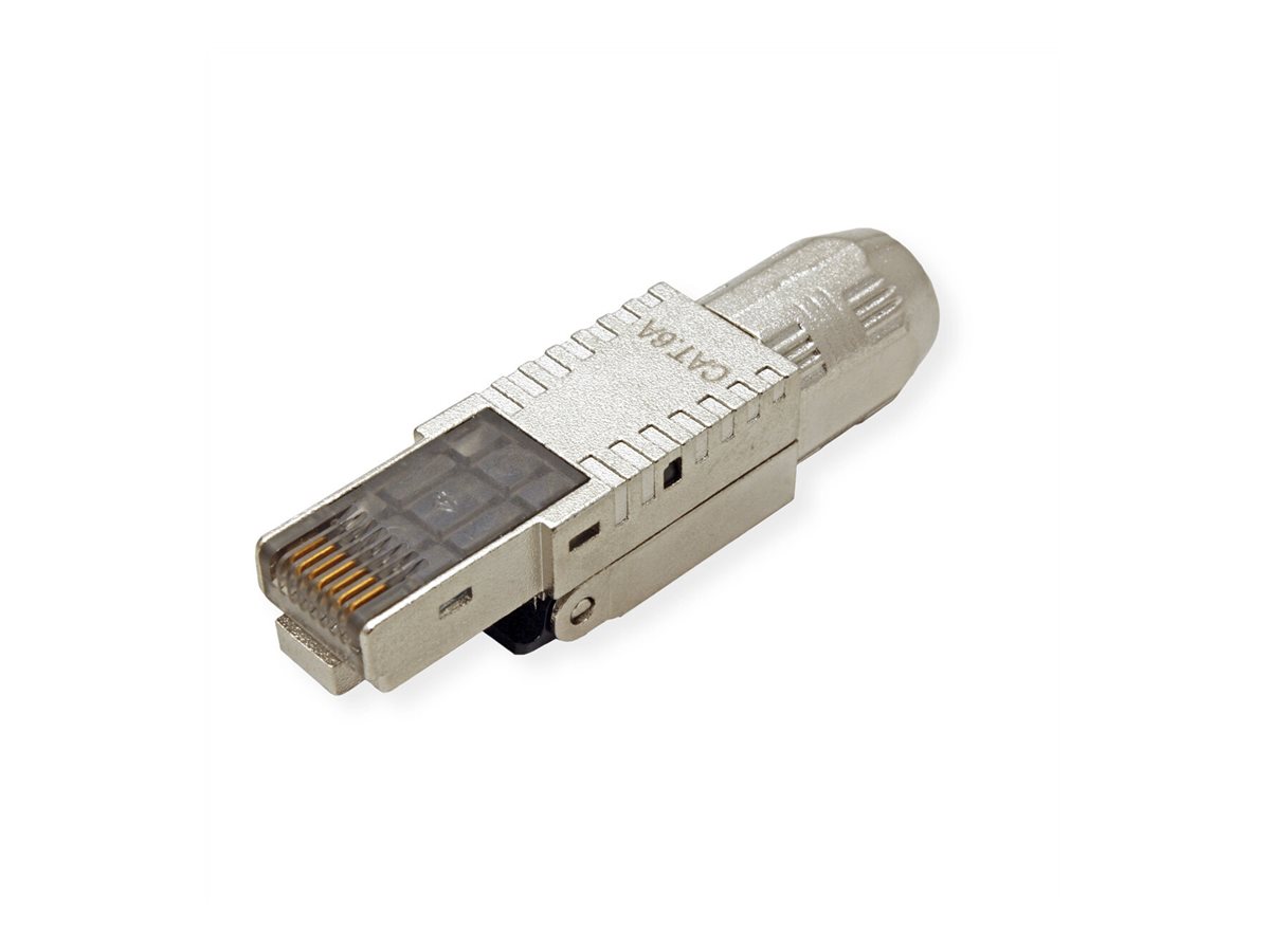 ROLINE feldkonfektionierbarer RJ-45 Stecker Cat.6A (Class EA), STP, silberfarben