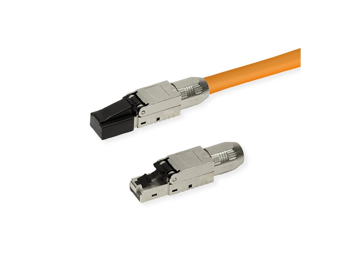 ROLINE feldkonfektionierbarer RJ-45 Stecker Cat.6A (Class EA), STP, silberfarben