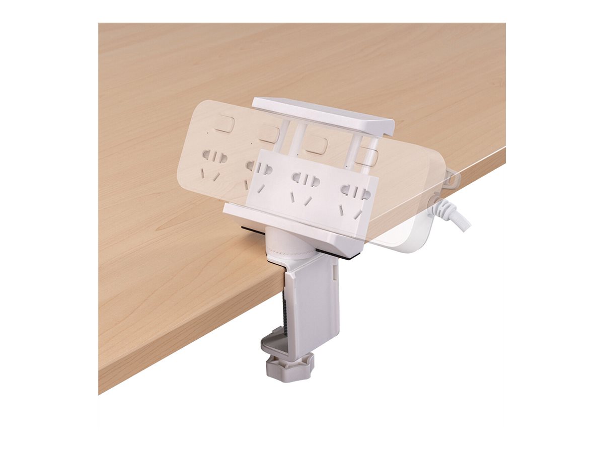 VALUE Tischklemme für Steckdosenleiste, drehbar 360°, weiß