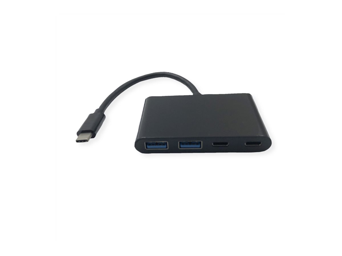 VALUE USB 3.2 Gen 2 Hub, 4fach (2x A+ 2x C), Typ C Anschlusskabel
