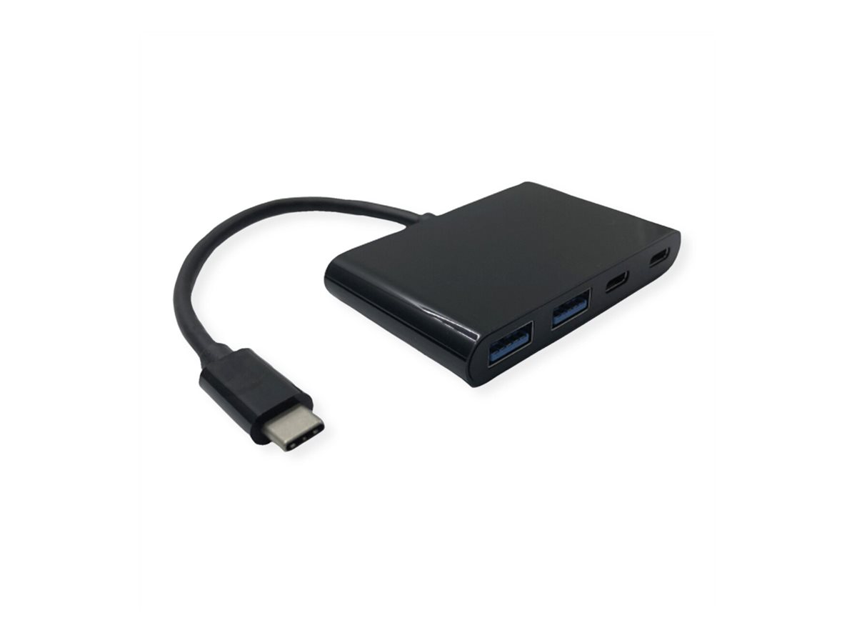 VALUE USB 3.2 Gen 2 Hub, 4fach (2x A+ 2x C), Typ C Anschlusskabel