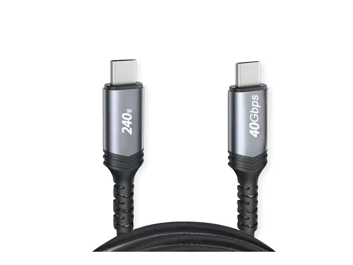 VALUE USB4 Gen3x2 Kabel, C–C, ST/ST, 8K UHD-2, 40Gbit/s, 240W, schwarz, 1 m