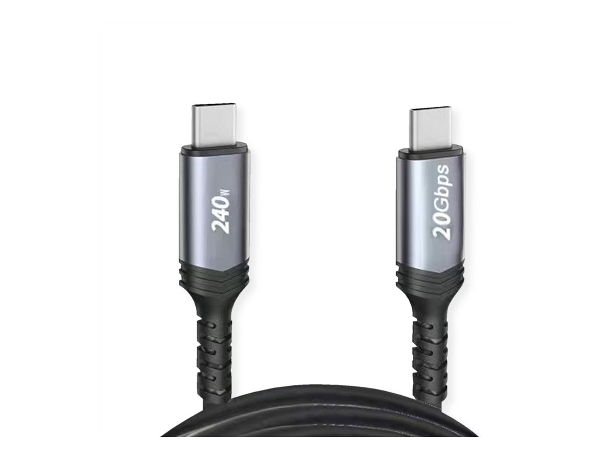 VALUE USB4 Gen2x2 Kabel, C–C, ST/ST, 4K UHD-1, 20Gbit/s, 240W, schwarz, 2 m